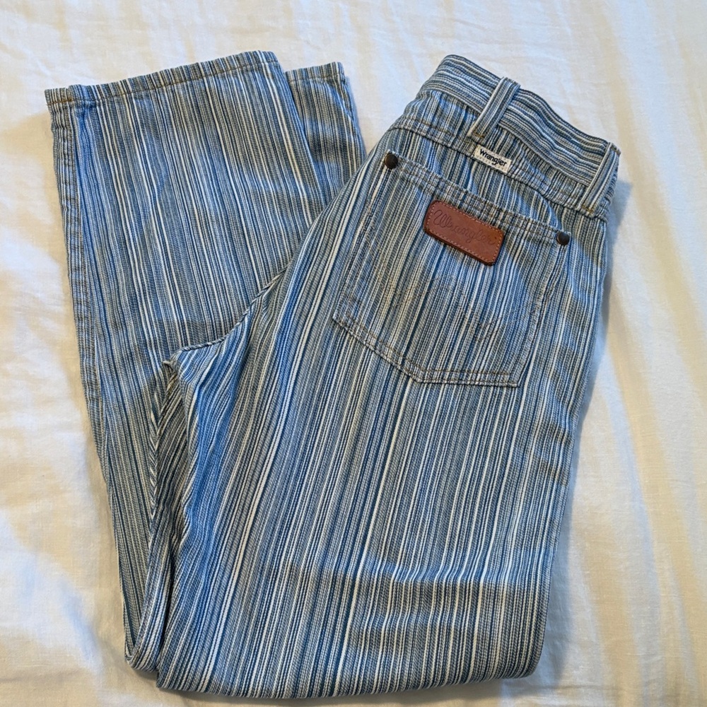 Wrangler Blue Striped Jeans 27x29 EUC